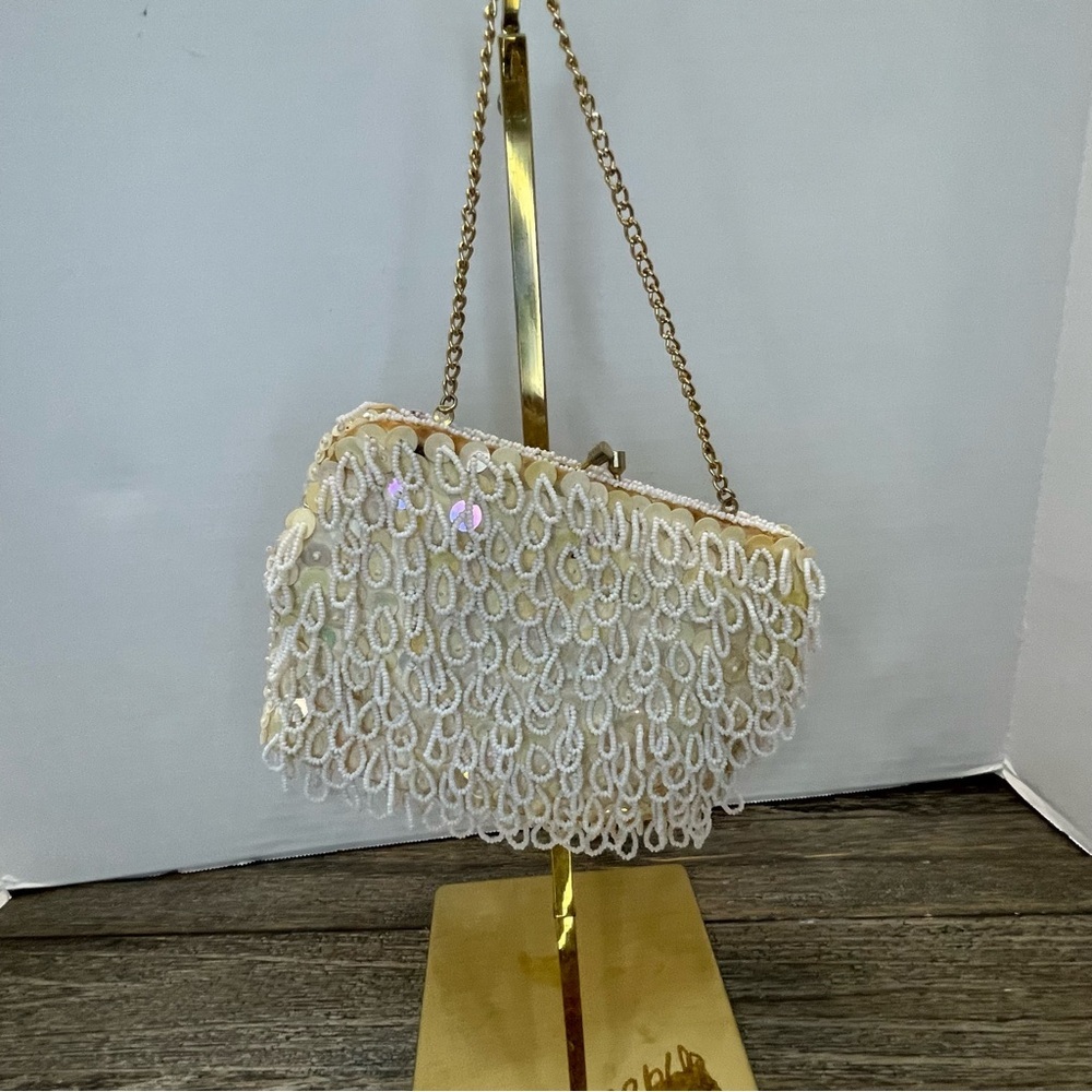 Vintage Beaded Purse Ladies IRIDESCENT Evening Handbag . Pre-owned. See pic